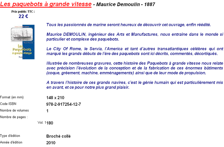 Les Paquebots à grande vitesse - M. Demoulin